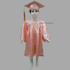 ''Baby Pink Shiny Nursery Kids Graduation Gown and Cap''>