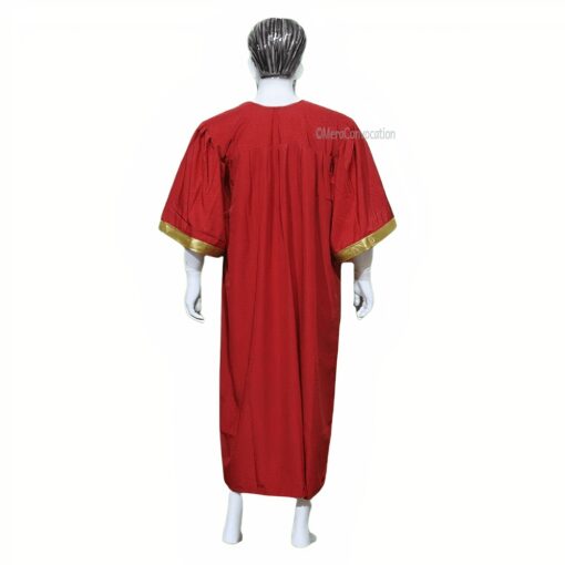 ''Back-View-Red-Matte-Graduation-Gown''>