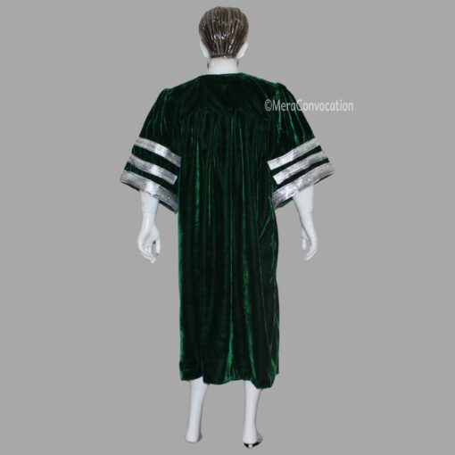 ''Back View of Green and Silver Velvet Gown''>