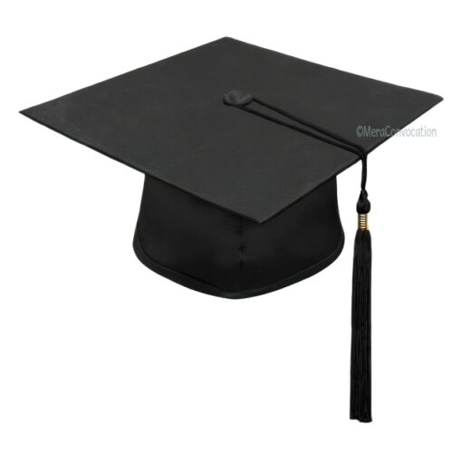 ''Black Matte Polyester Graduation Cap''>