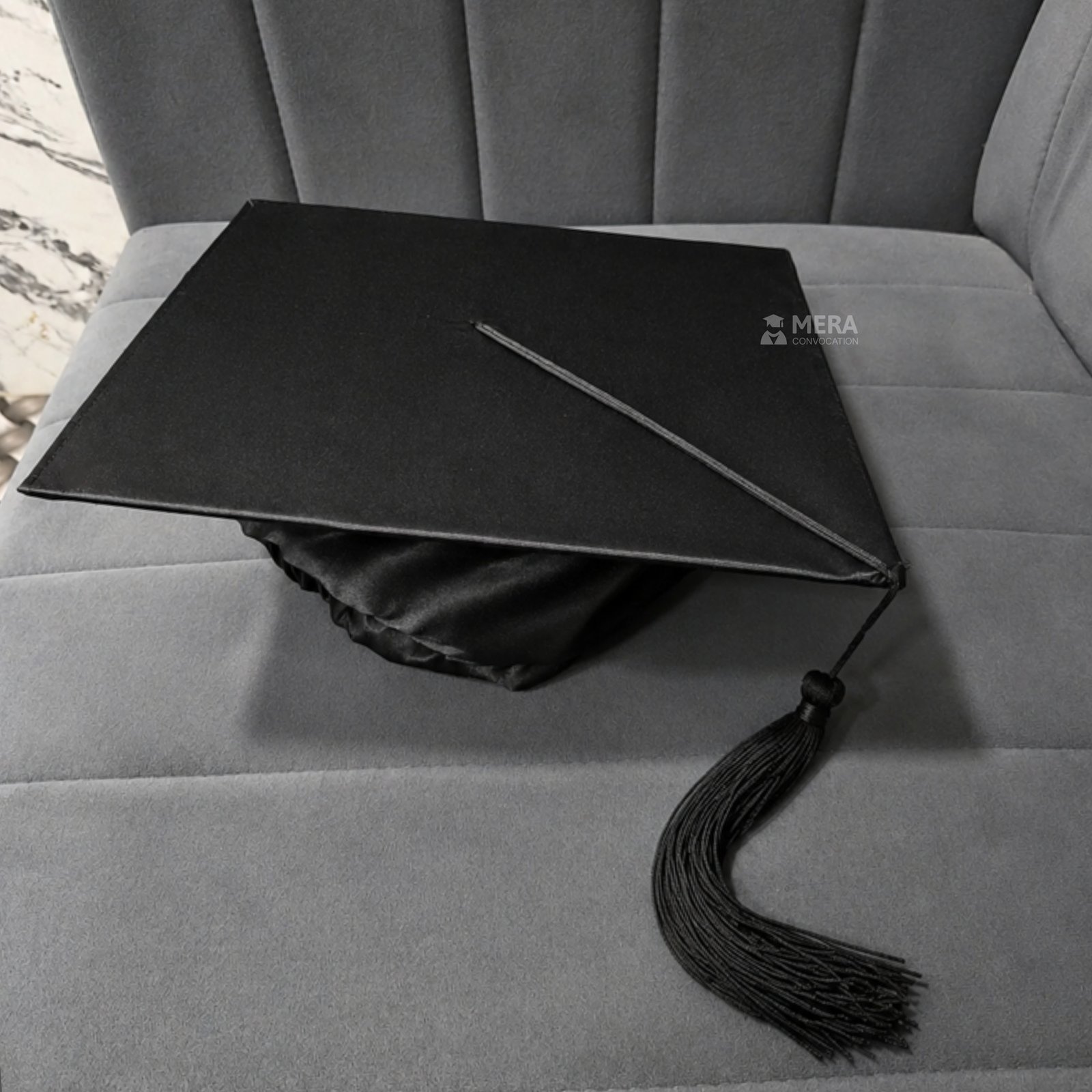 Black Shiny Graduation Cap with Black Tassel ''Black Shiny Graduation Cap with Black Tassel''>