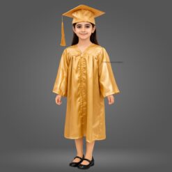''Girl - Golden Shiny Nursery Kids Graduation Gown and Cap''>