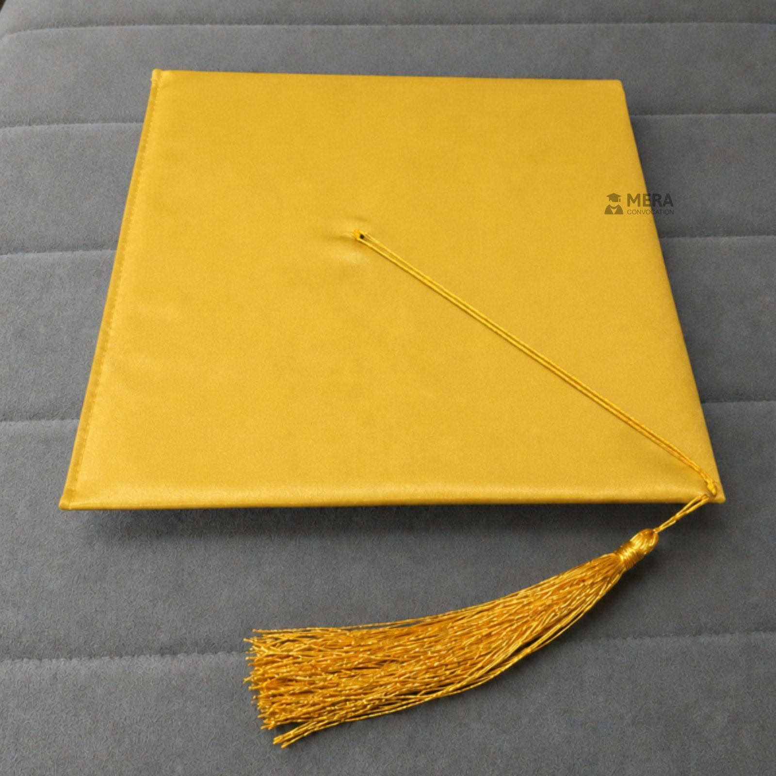 Golden Satin Graduation Cap with Golden Tassel - Mera Convocation ''Golden Satin Graduation Cap with Golden Tassel - Mera Convocation''>