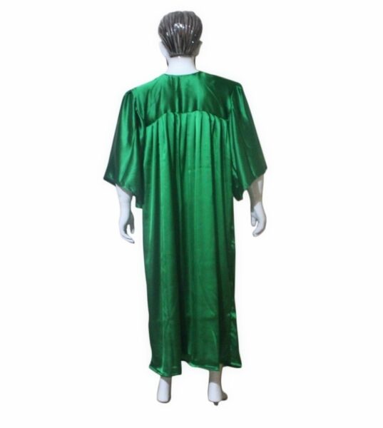 Green Shiny Front Open Graduation Gown And Cap Mera Convocation 6900