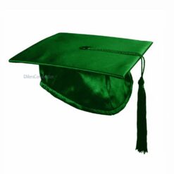 ''Green Satin Graduation Cap''>