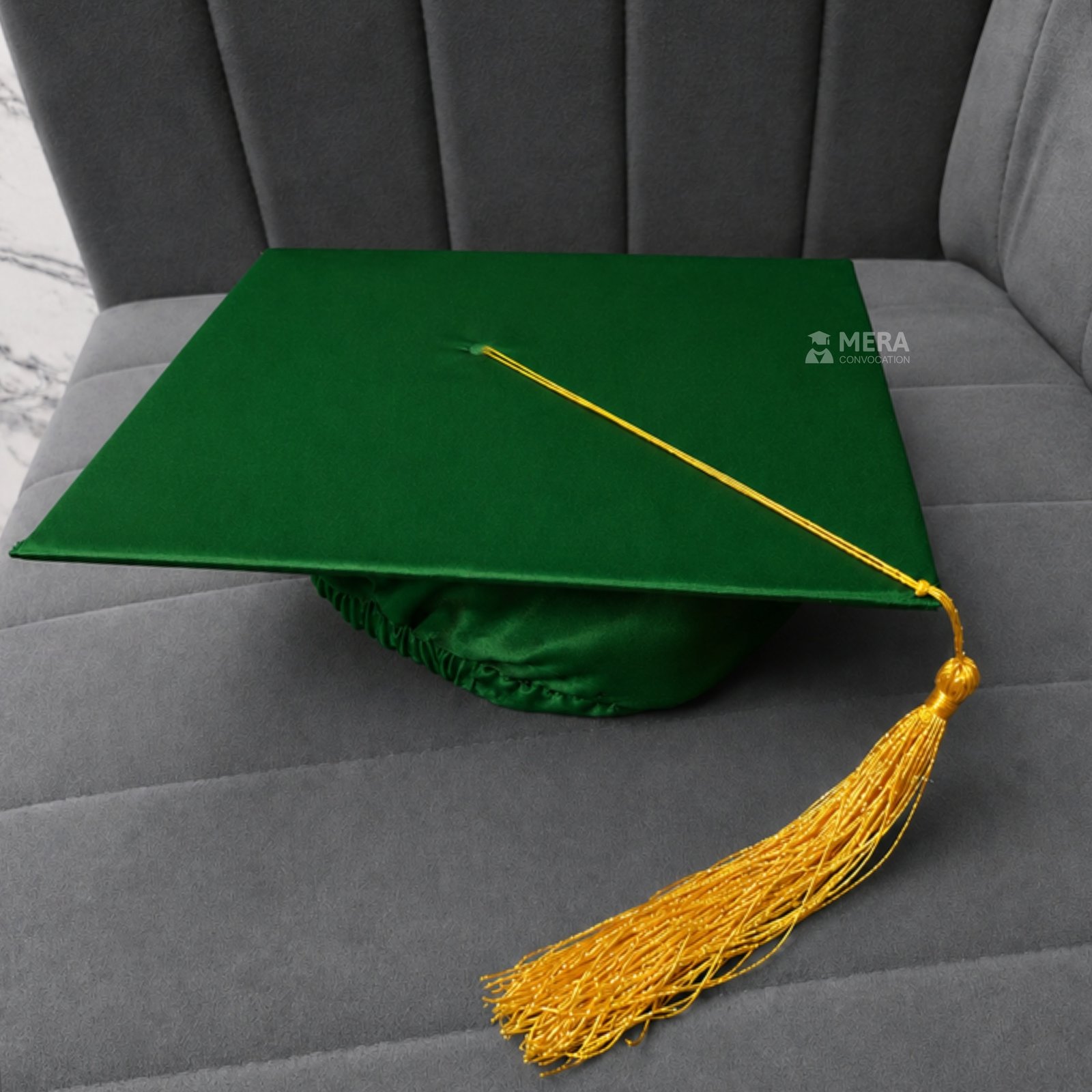 Green Shiny Graduation Cap with Golden Tassel ''Green Shiny Graduation Cap with Golden Tassel''>