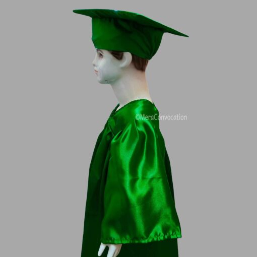 ''Left Sleeve of Green Kids Graduation Gown''>