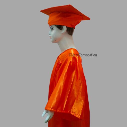 ''Left Sleeve of Orange Kids Graduation Gown''>