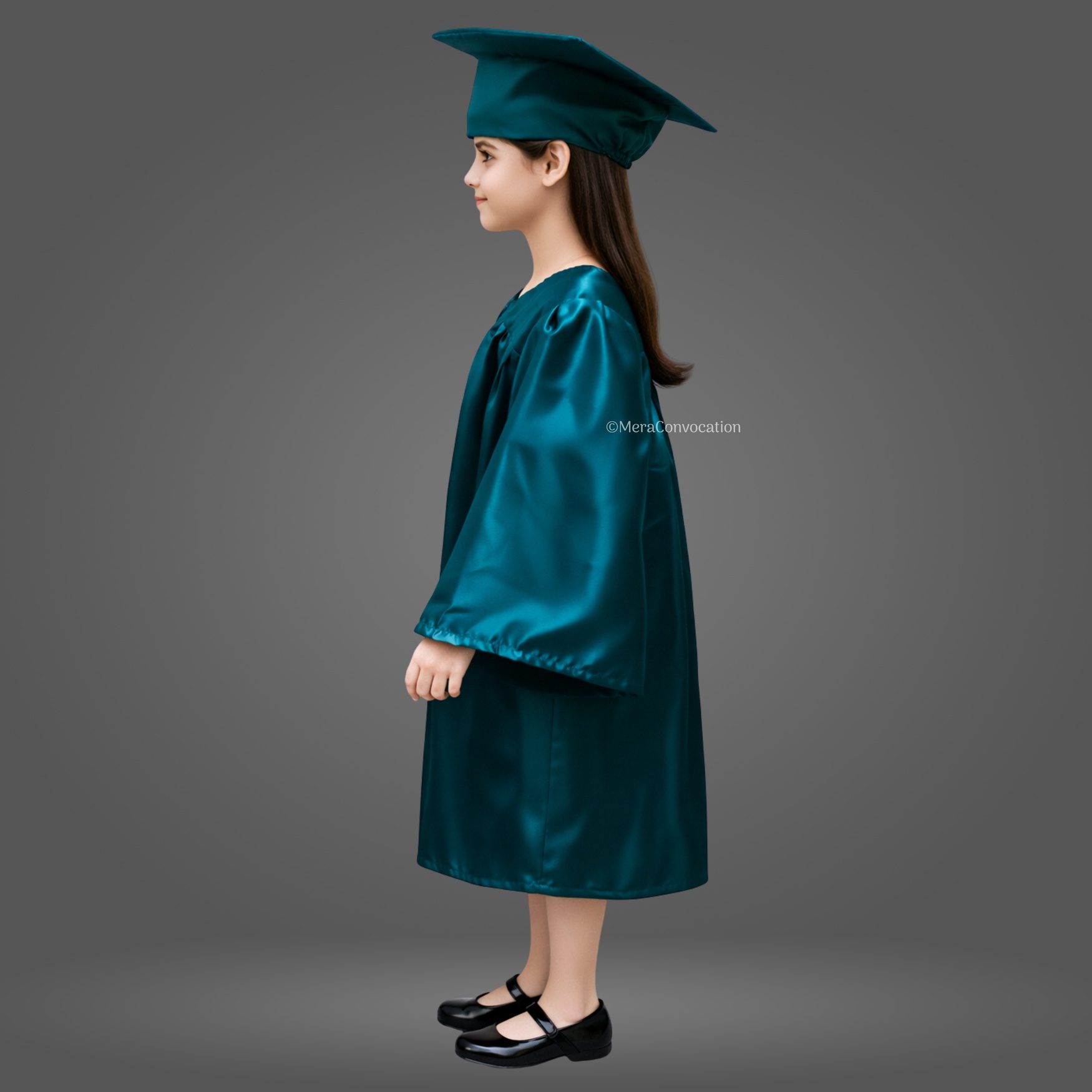 Left Sleeve of Peacock Green Nursery Graduation Gown ''Left Sleeve of Peacock Green Nursery Graduation Gown''>