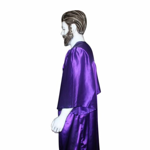 ''Left Sleeve of Purple Shiny Graduation Gown''>