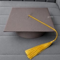 ''Light Grey Matte Graduation Cap with Golden Tassel''>