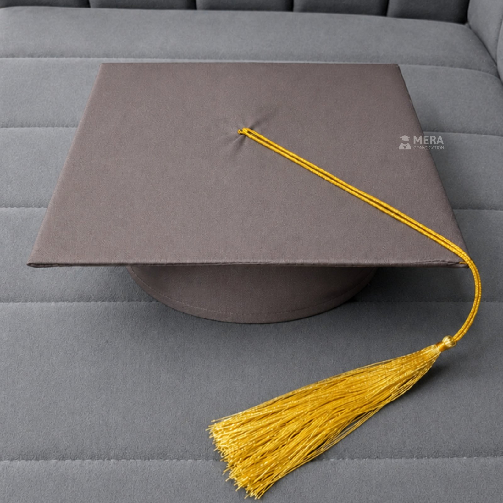 Light Grey Matte Graduation Cap with Golden Tassel ''Light Grey Matte Graduation Cap with Golden Tassel''>