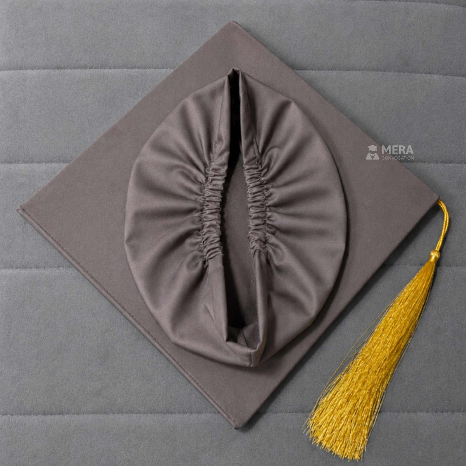 Light Grey Matte Graduation Hat with Golden Tassel ''Light Grey Matte Graduation Hat with Golden Tassel''>