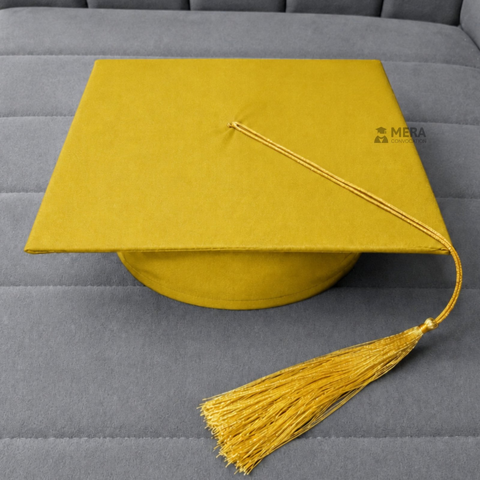 Mango Yellow Matte Graduation Cap with Golden Tassel ''Mango Yellow Matte Graduation Cap with Golden Tassel''>