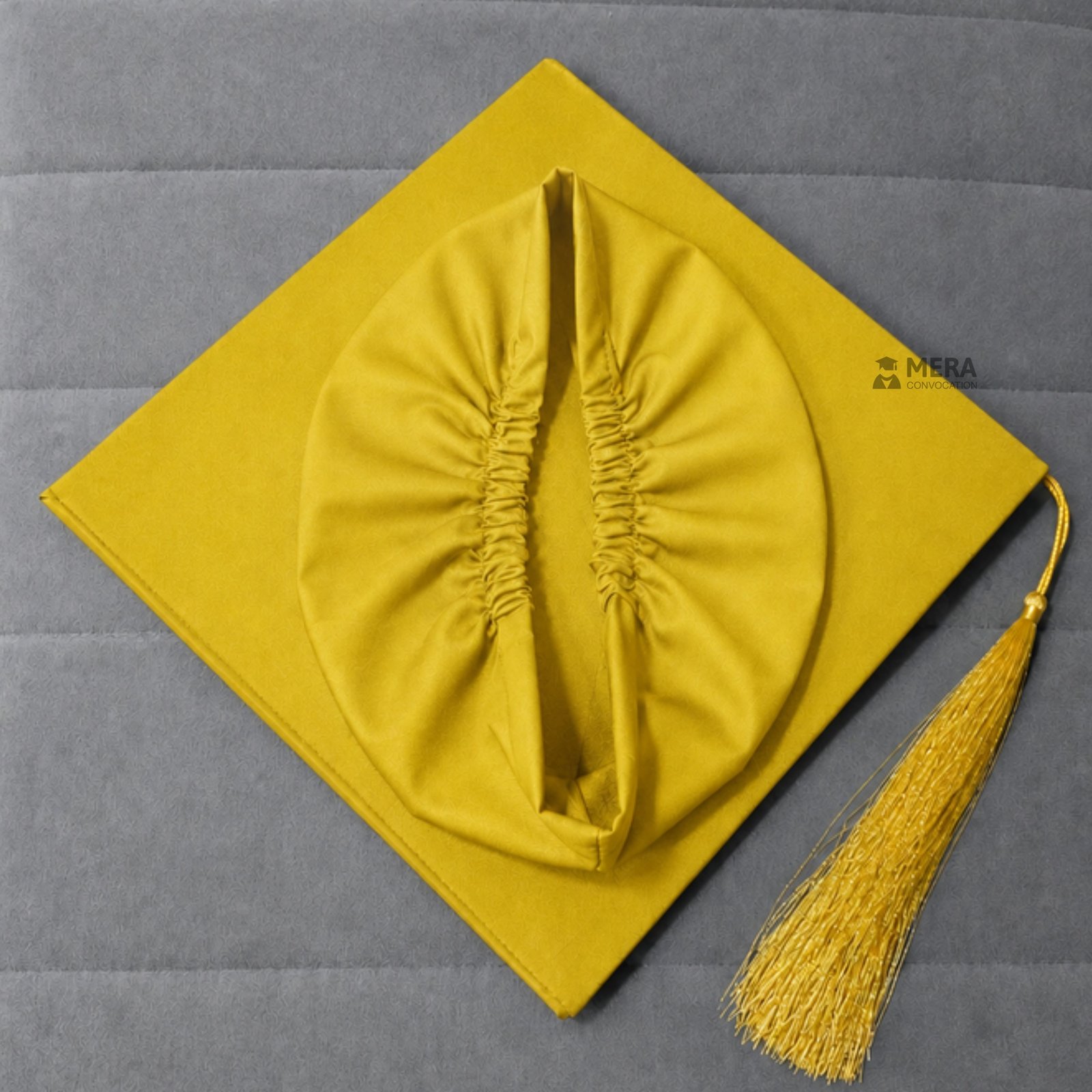 Mango Yellow Matte Graduation Hat with Golden Tassel