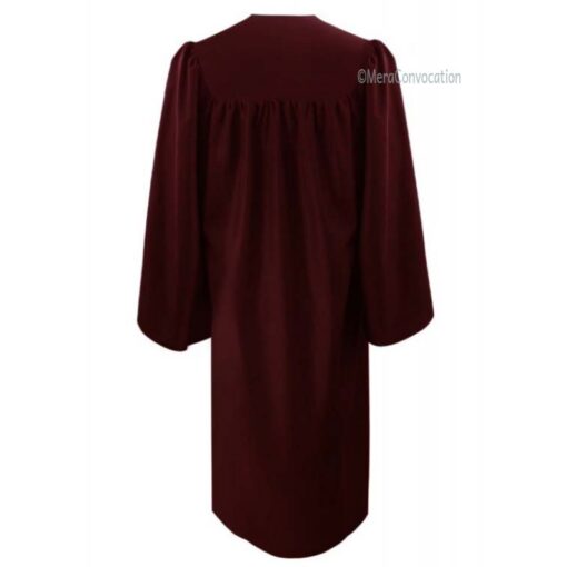 ''Maroon Non Fluted Graduation Gown''>