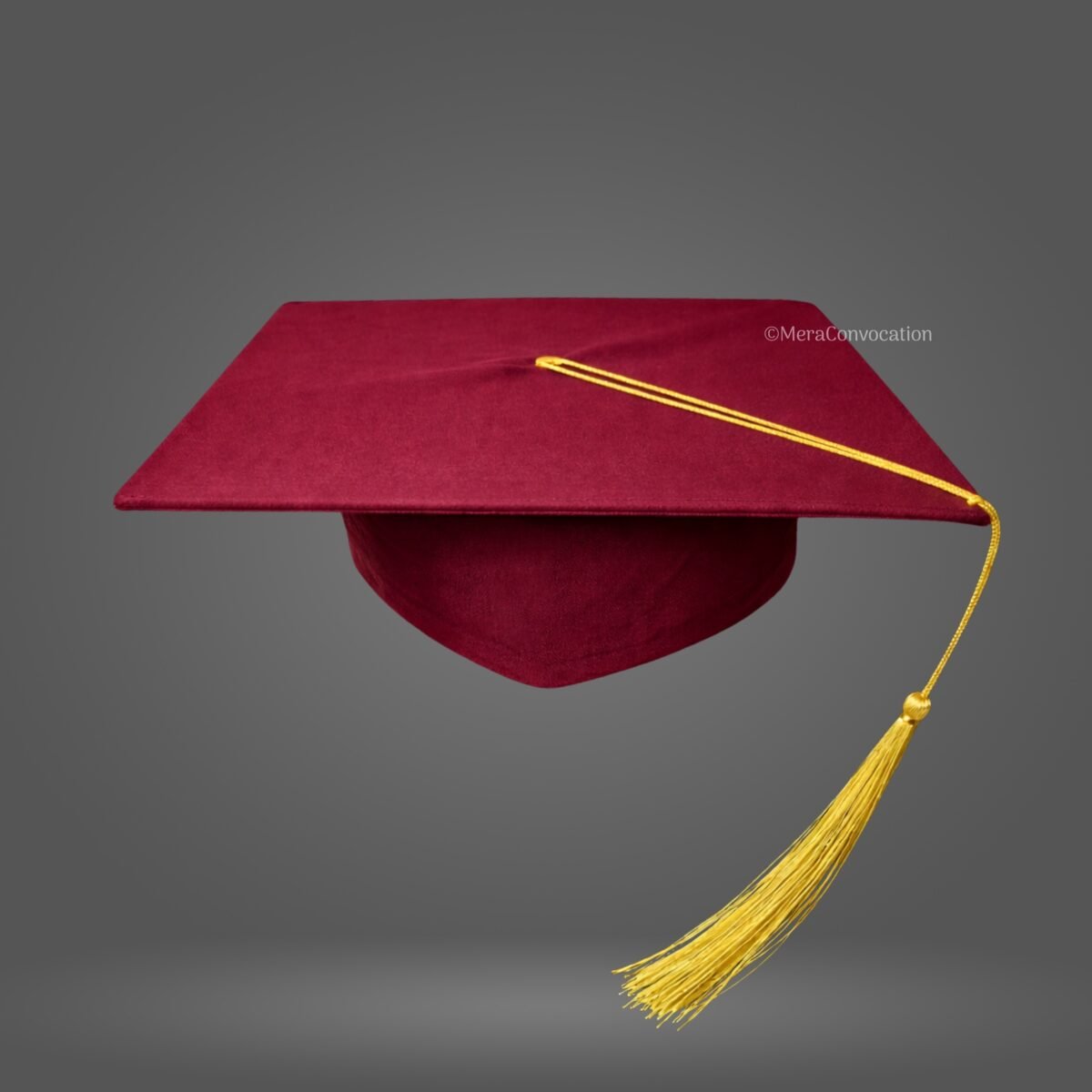 Maroon Matte Graduation Gown and Cap with Golden Border – Mera Convocation