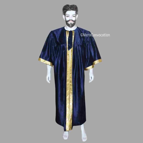Navy Blue Matte Velvet Graduation Gown and Cap – Mera Convocation