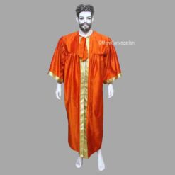 Orange Matte Velvet Graduation Gown