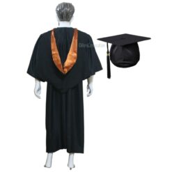 ''Orange and Black V Shape Graduation Hood''>