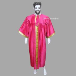 ''Pink Matte Velvet Graduation Gown''>