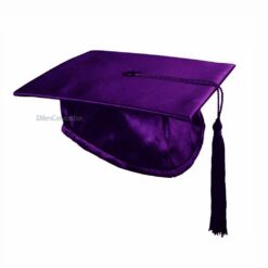 ''Purple Satin Graduation Cap''>