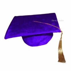 ''Purple Shiny Velvet Graduation Cap''>
