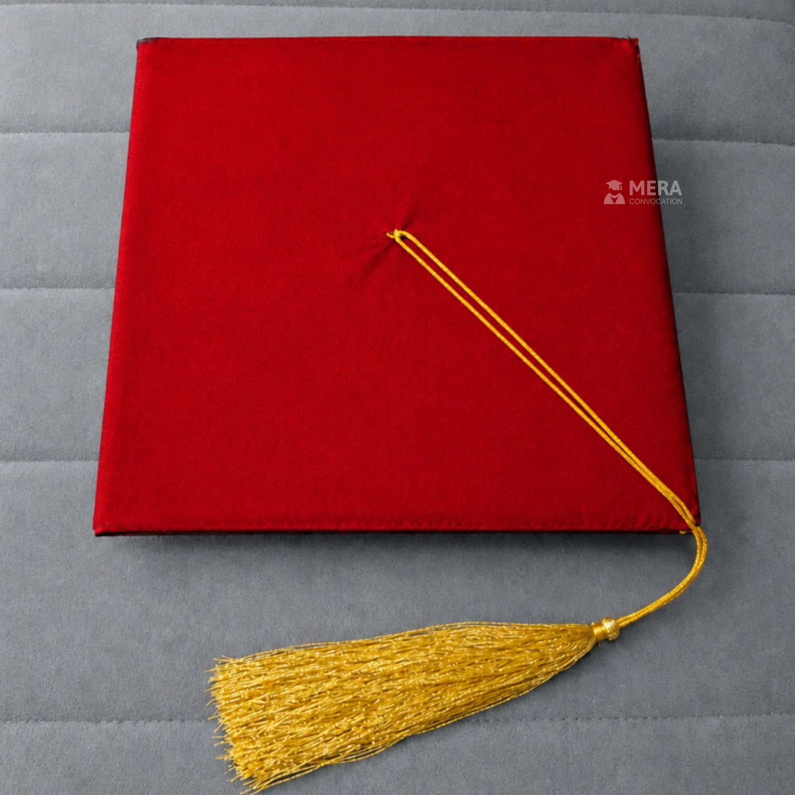 Red Matte Graduation Cap with Golden Tassel - Mera Convocation ''Red Matte Graduation Cap with Golden Tassel - Mera Convocation''>