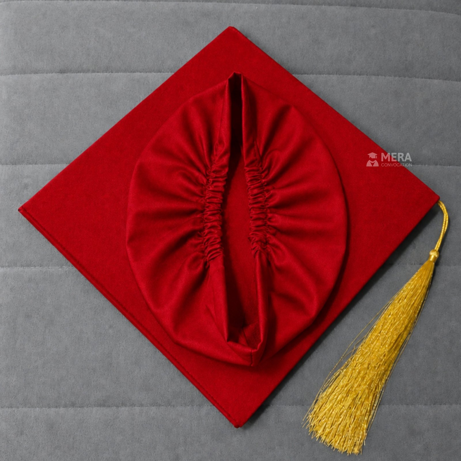 Red Matte Graduation Hat with Golden Tassel ''Red Matte Graduation Hat with Golden Tassel''>