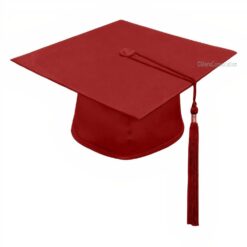 ''Red Matte Polyester Graduation Cap''>