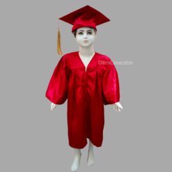 ''Red Shiny Nursery Kids Graduation Gown and Cap''>