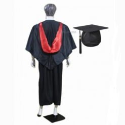 ''Red and Black Shiny Graduation Hood''>