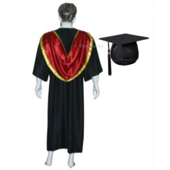 ''Red and Yellow V Shape Graduation Hood''>
