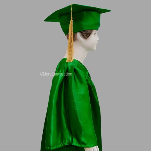 ''Right Sleeve of Green Kids Graduation Gown''>