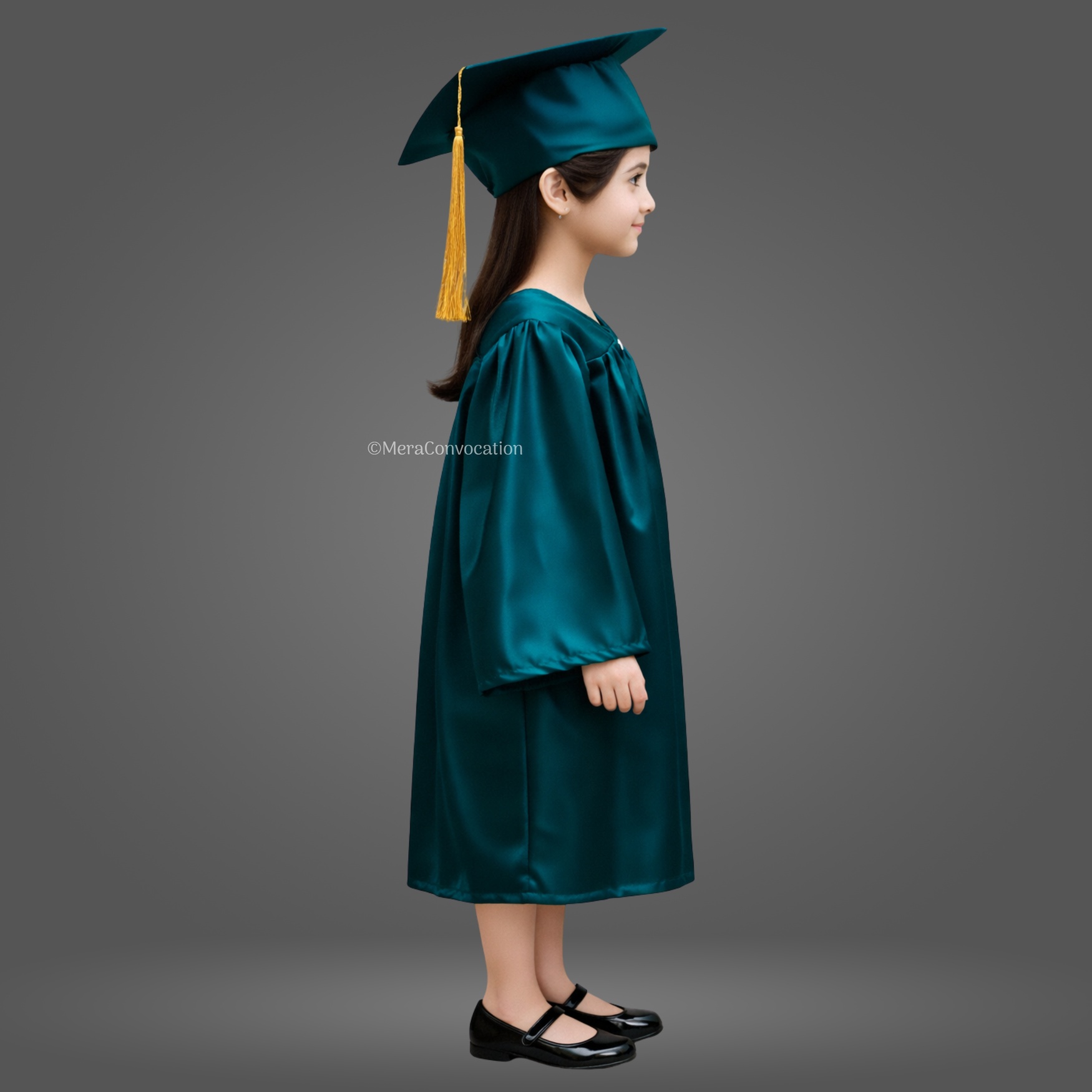 Right Sleeve of Peacock Green Nursery Graduation Gown