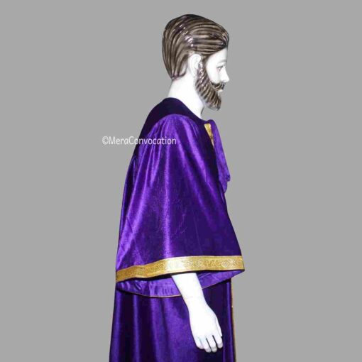 ''Right Sleeve of Purple Matte Velvet Graduation Gown''>