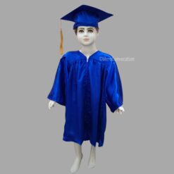 ''Royal Blue Shiny Nursery Kids Graduation Gown and Cap''>