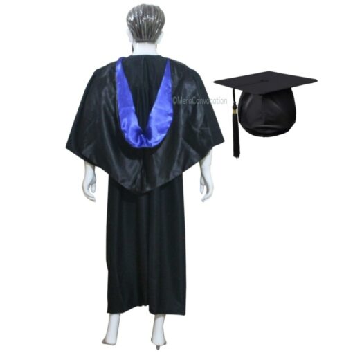 ''Royal Blue and Black V Shape Graduation Hood''>