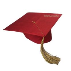 ''Light red Satin Graduation Cap''>