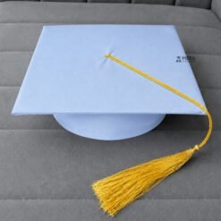 ''Sky Blue Matte Graduation Cap with Golden Tassel''>