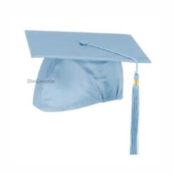 ''Sky Blue Satin Shiny Graduation Cap''>