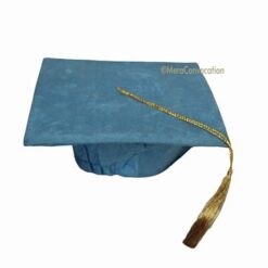 ''Sky Blue Velvet Graduation Cap''>