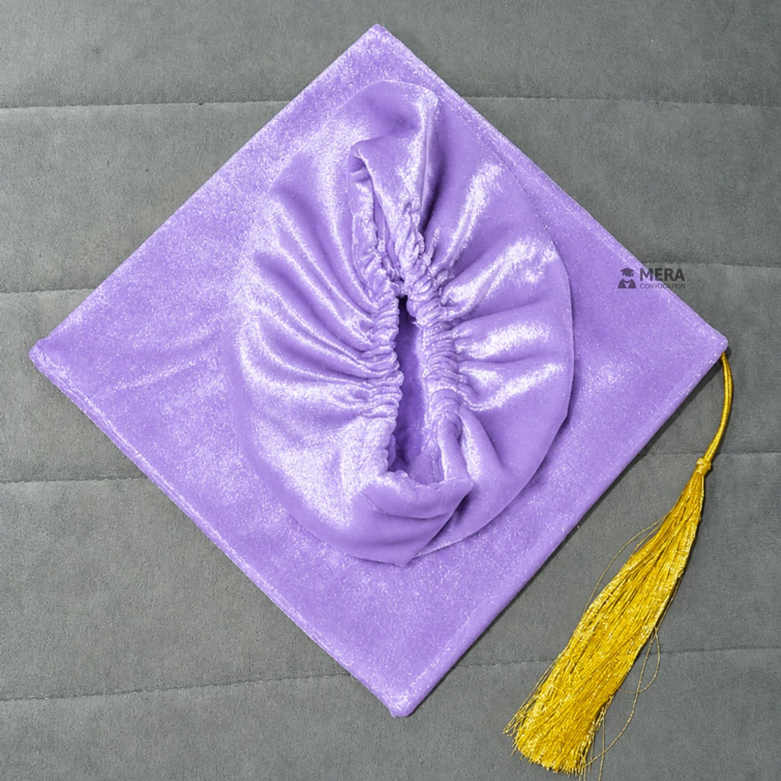 Violet Velvet Graduation Cap with Golden Tassel ''Violet Velvet Graduation Cap with Golden Tassel''>