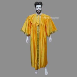 ''Yellow Matte Velvet Graduation Gown''>