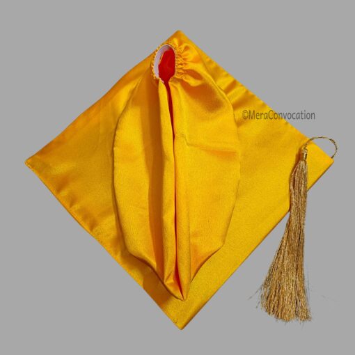 ''Yellow Shiny Kids Graduation Cap''>