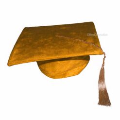 ''Yellow Shiny Velvet Graduation Cap''>