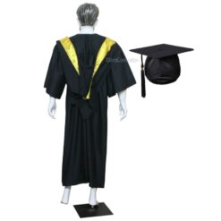 ''Yellow and Black V Shape Graduation Hood''>