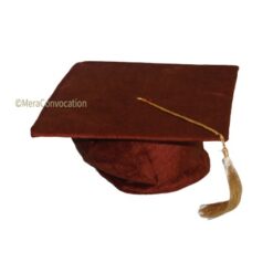 ''Brown Velvet Graduation Cap''>