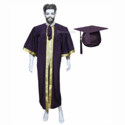 ''Purple Matte Graduation Gown with Border''>