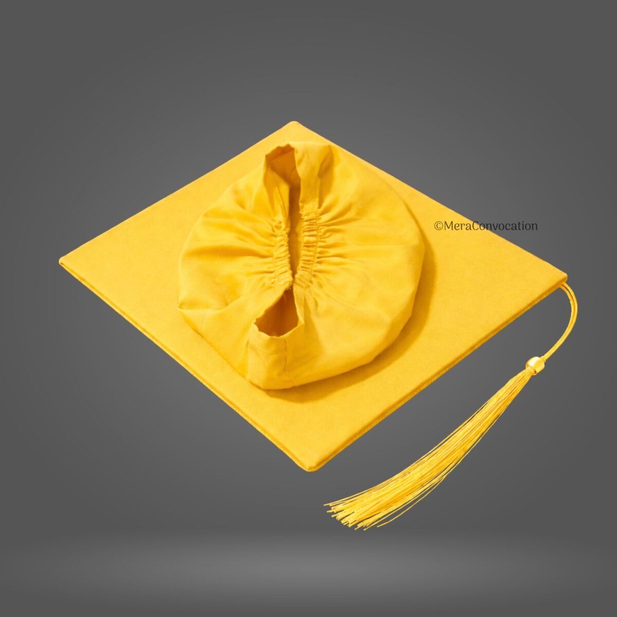 Yellow Matte Graduation Gown and Cap with Golden Border – Mera Convocation